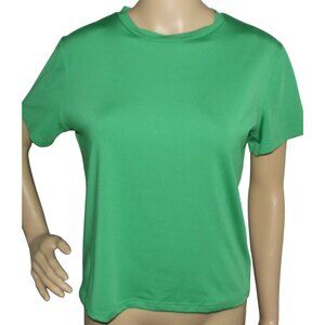 Crop T-Shirt Womens XXL Kelly Green silky slim tight fitting Short Sleeve